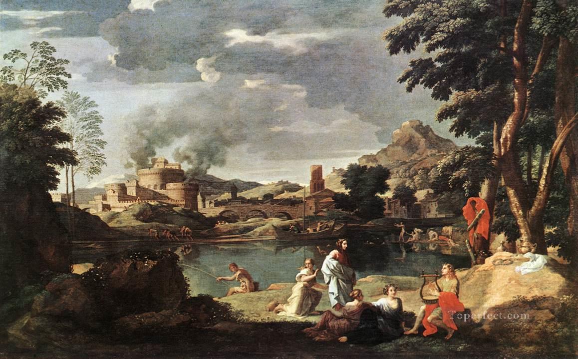 Landscape with Orpheus and Euridice classical painter Nicolas Poussin Oil Paintings